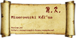 Miserovszki Kósa névjegykártya